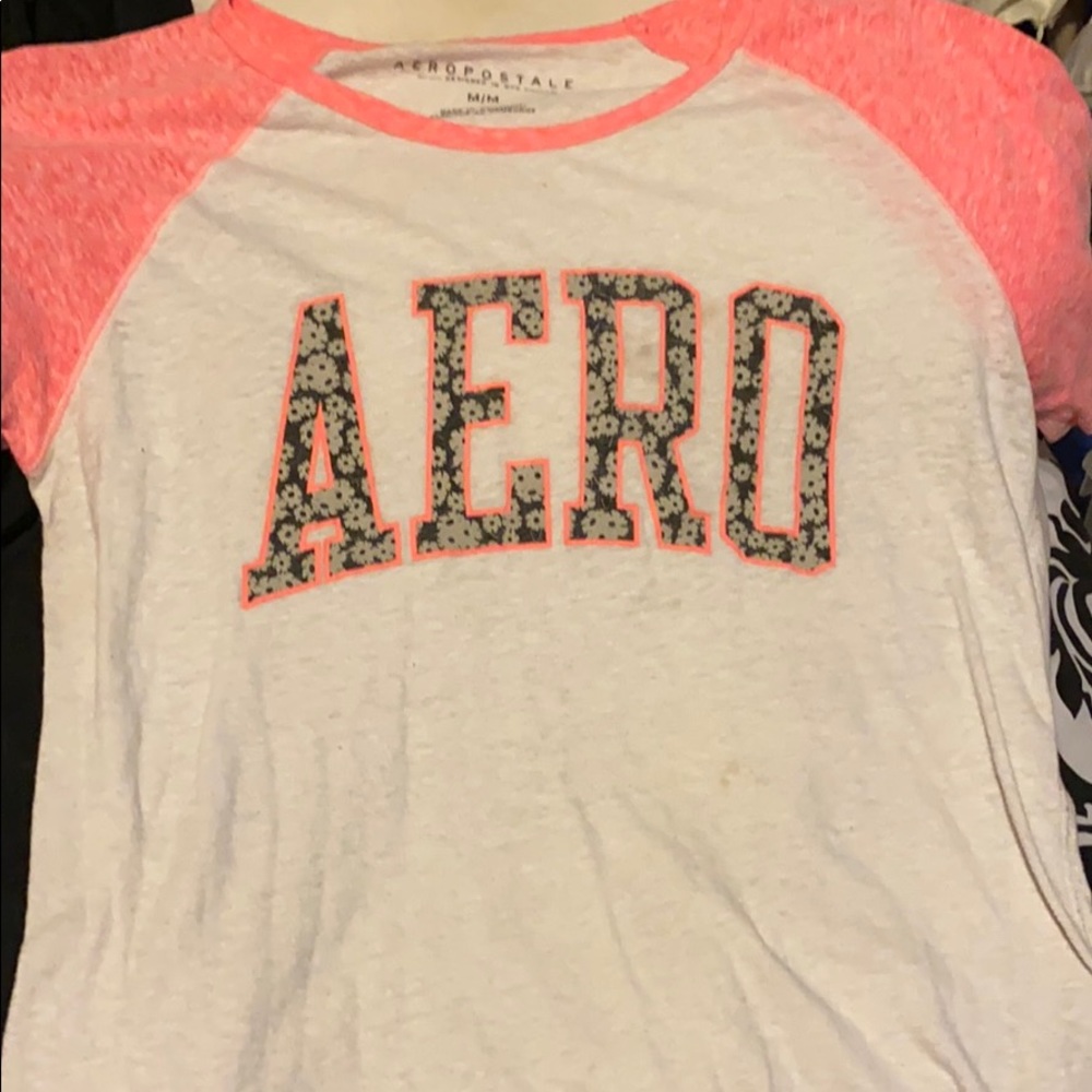 White shirt with highlights pink shirt